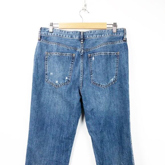 Free People 29 Womens Distressed Button-fly Released Hem Straight Denim Jeans - Picture 3 of 8